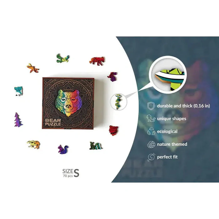 Bear 70 Piece Wooden Jigsaw Puzzle Geek Toys - for just $49.99! 