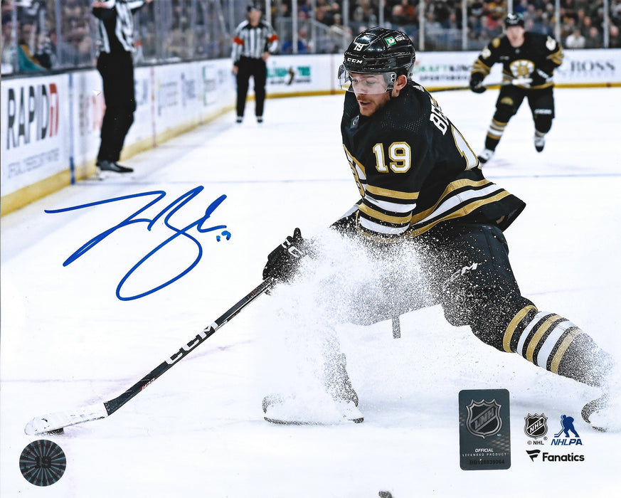 Johnny Beecher in Action Boston Bruins Autographed 11" x 14" Hockey Photo - for just $89.99! 