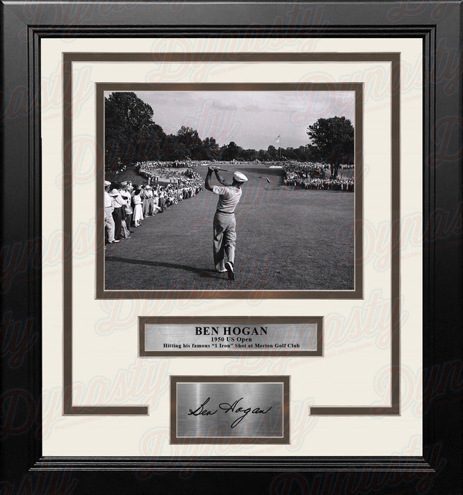 Ben Hogan 1-Iron Shot at the 1950 US Open at Merion Framed Golf Photo with Engraved Autograph - for just $79.99! 