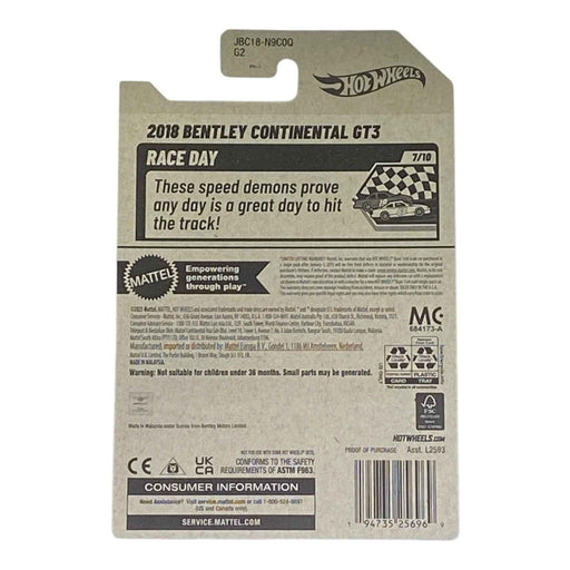 Hot Wheels 2018 Bentley Continental GT3 - Race Day Series 7/10 - for just $1.89! 