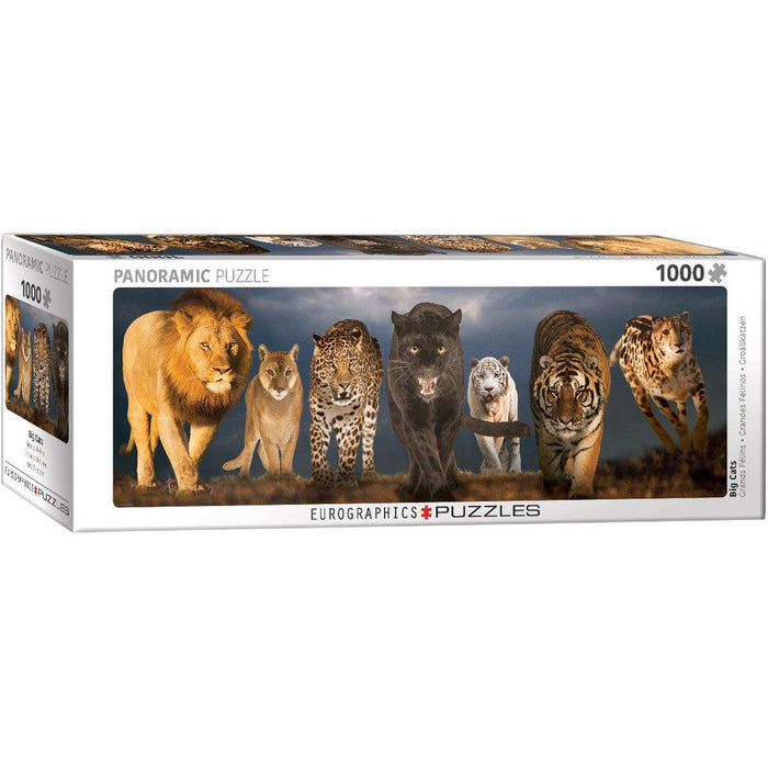 Big Cats 1000 Piece Panoramic Jigsaw Puzzle Eurographics - for just $19.99! 