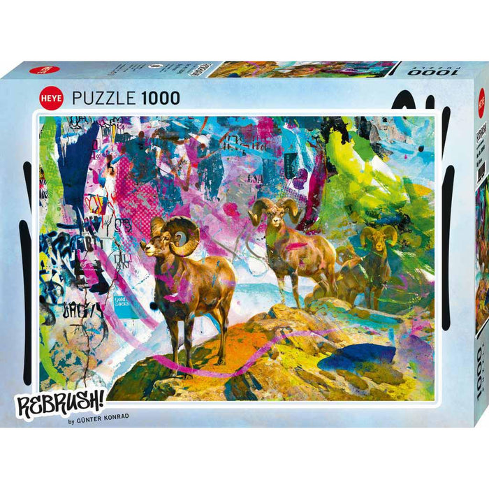 Big Horns Rebrush 1000 Piece Jigsaw Puzzle Heye - for just $29.99! 