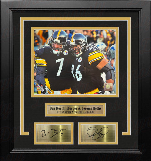 Ben Roethlisberger & Jerome Bettis Pittsburgh Steelers 8x10 Framed Photo with Engraved Autographs - for just $79.99! 