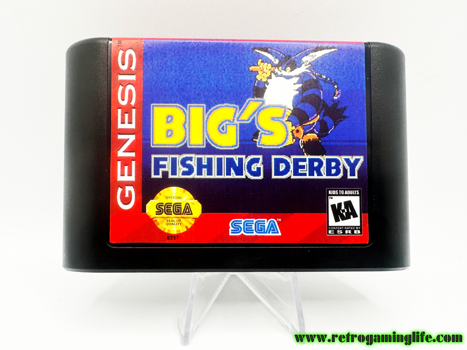 Big's Fishing Derby Sega Genesis Repro Game Cart - for just $19.99! 