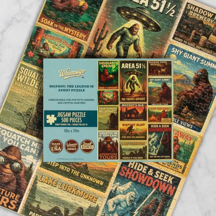 Bigfoot: the Legend is Afoot 500 Piece Jigsaw Puzzle Whimsigo - for just $24.99! 