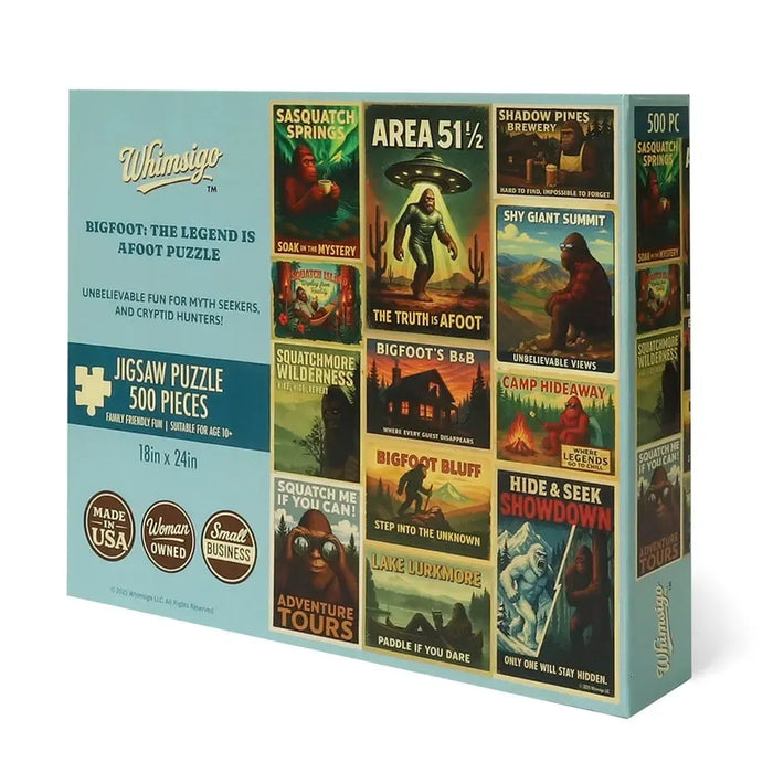 Bigfoot: the Legend is Afoot 500 Piece Jigsaw Puzzle Whimsigo - for just $24.99! 