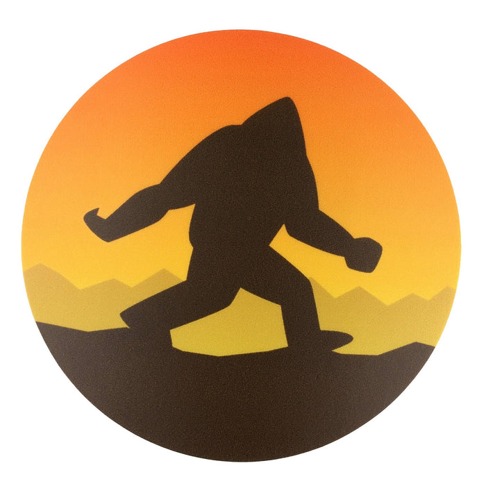 Bigfoot Sunset Minimalist Cryptozoology Circle Sticker - for just $3! 