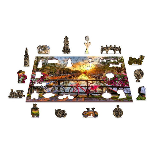 Bikes in Amsterdam 150 Piece Wood Jigsaw Puzzle Wooden City - for just $19.99! 