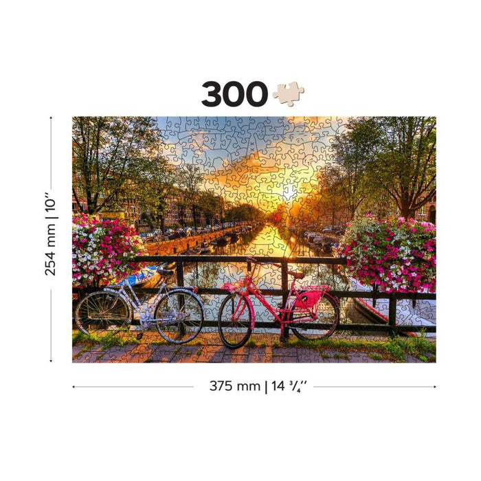 Bikes in Amsterdam 300 Piece Wood Jigsaw Puzzle Wooden City - for just $24.99! 