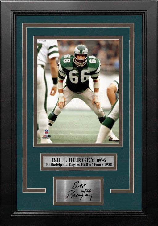 Bill Bergey in Action Philadelphia Eagles 8" x 10" Framed Football Photo with Engraved Autograph - for just $79.99! 
