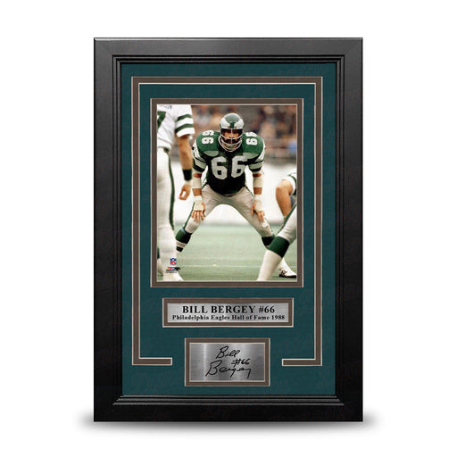 Bill Bergey in Action Philadelphia Eagles 8" x 10" Framed Football Photo with Engraved Autograph - for just $79.99! 