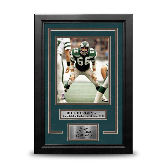 Bill Bergey in Action Philadelphia Eagles 8" x 10" Framed Football Photo with Engraved Autograph - for just $79.99! 