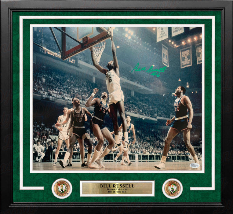 Bill Russell at the Rim Boston Celtics Autographed 16" x 20" Framed Basketball Photo - for just $1299.99! 