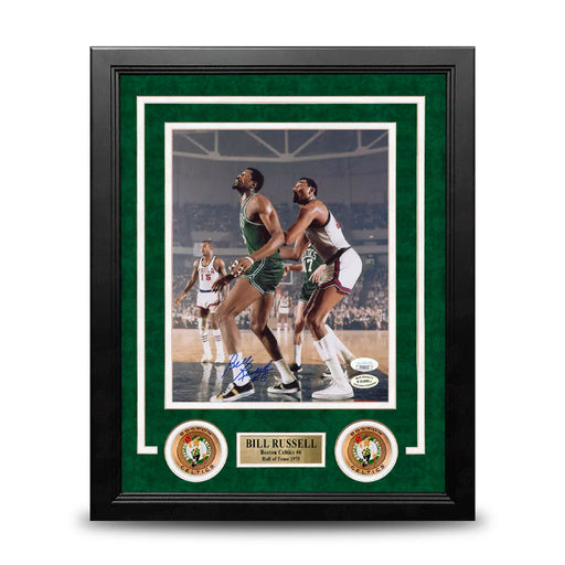 Bill Russell v. Chamberlain Boston Celtics Autographed 8" x 10" Framed Basketball Photo - Premium Autographed Framed Basketball Photos - Just $999.99! Shop now at Retro Gaming of Denver