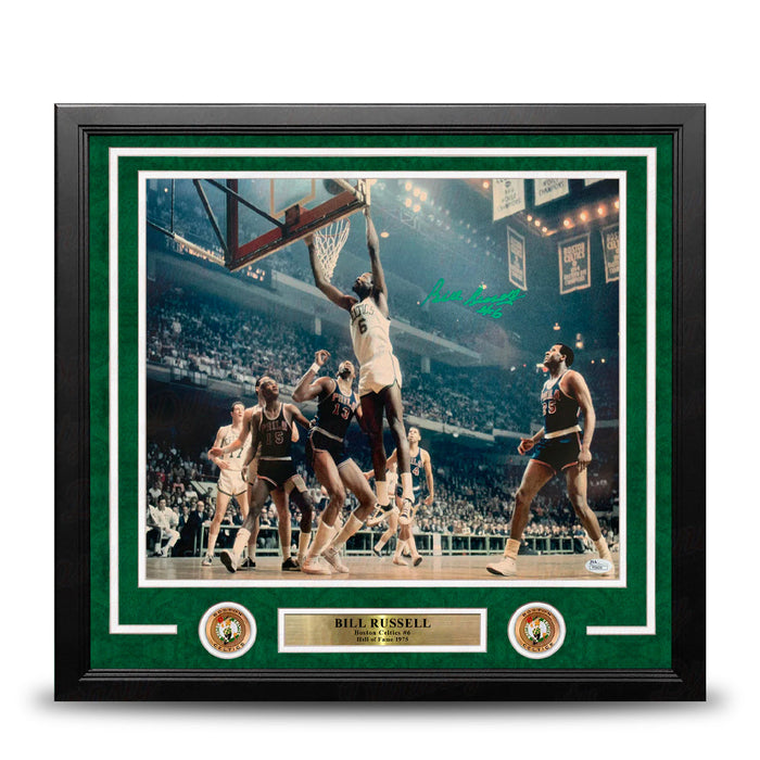 Bill Russell at the Rim Boston Celtics Autographed 16" x 20" Framed Basketball Photo - for just $1299.99! 