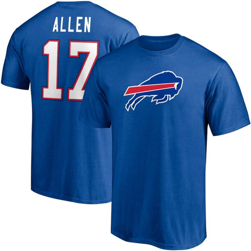 Josh Allen Buffalo Bills Player Icon Name & Number T-Shirt – Royal - Premium T-Shirts - Football - Just $39.99! Shop now at Retro Gaming of Denver