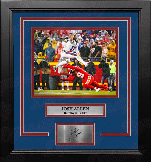 Josh Allen Defender Hurdle Buffalo Bills 8" x 10" Framed Football Photo with Engraved Autograph - for just $79.99! 