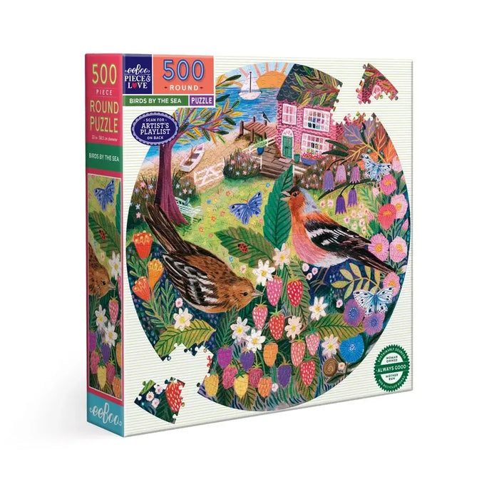 Birds by the Sea 500 Piece Round Jigsaw Puzzle eeBoo - for just $26.99! 
