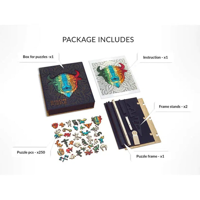 Bison 250 Piece Wooden Jigsaw Puzzle Geek Toys - for just $99.99! 