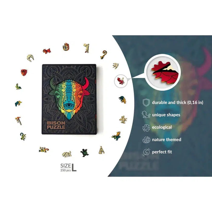 Bison 250 Piece Wooden Jigsaw Puzzle Geek Toys - for just $99.99! 