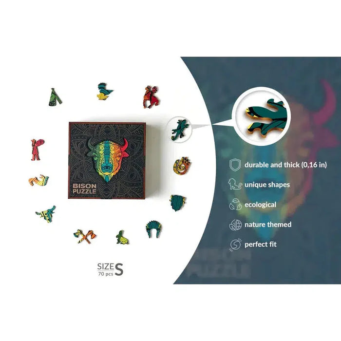 Bison 70 Piece Wooden Jigsaw Puzzle Geek Toys - for just $49.99! 