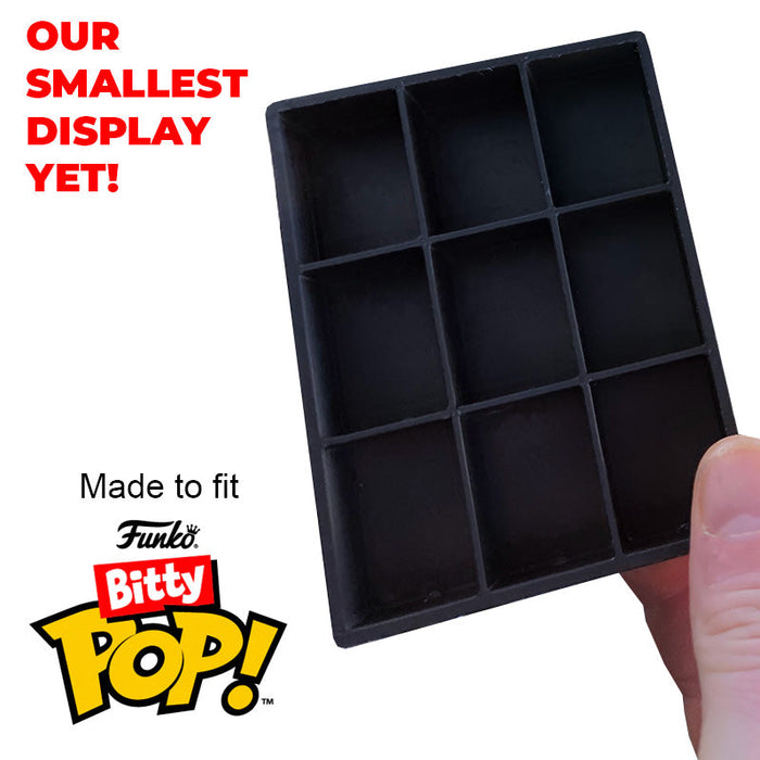 BITTY KUBBIE BLACK (3x3) - Display Case for Funko Bitty Pops, Wall Mountable & Stackable Pop Shelf (3D Printed) - for just $16.99! 