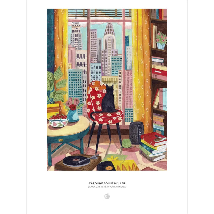 Black Cat in New York Window 1000 Piece Jigsaw Puzzle Pomegranate - for just $24.99! 