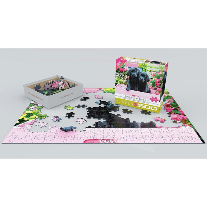 Black Labs in a Pink Box 500 Piece Jigsaw Puzzle Eurographics - for just $17.99! 