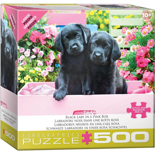 Black Labs in a Pink Box 500 Piece Jigsaw Puzzle Eurographics - for just $17.99! 
