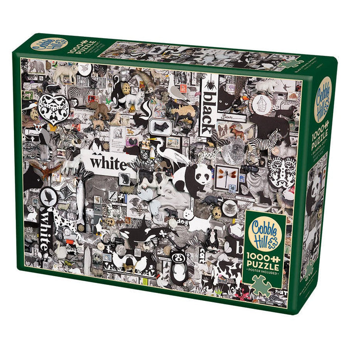 Black & White Animals 1000 Piece Jigsaw Puzzle Cobble Hill - for just $19.99! 
