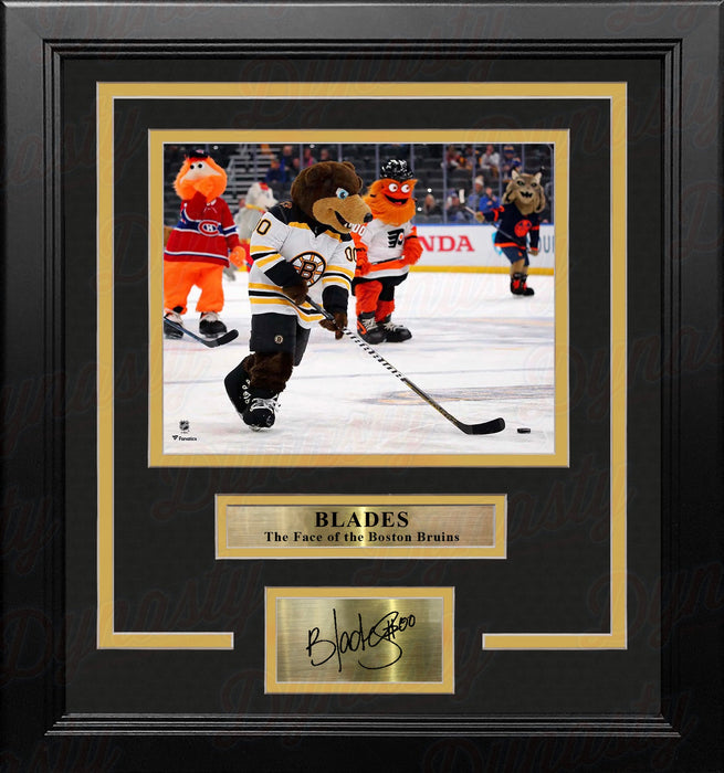 Blades Skating on the Ice Boston Bruins 8" x 10" Framed Mascot Photo with Engraved Autograph - for just $79.99! 