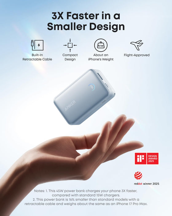 Anker Nano Power Bank (10K, 45W, Built-In Retractable USB-C Cable) - for just $59.99! 