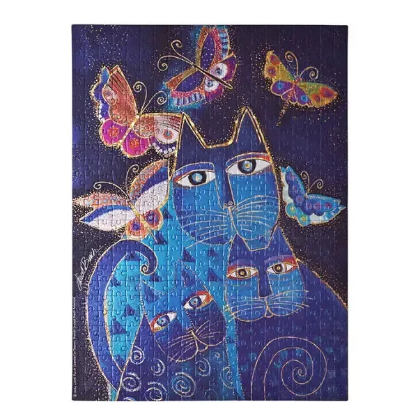 Blue Cats & Butterflies 500 Piece Jigsaw Puzzle Paperblanks - for just $22.99! 