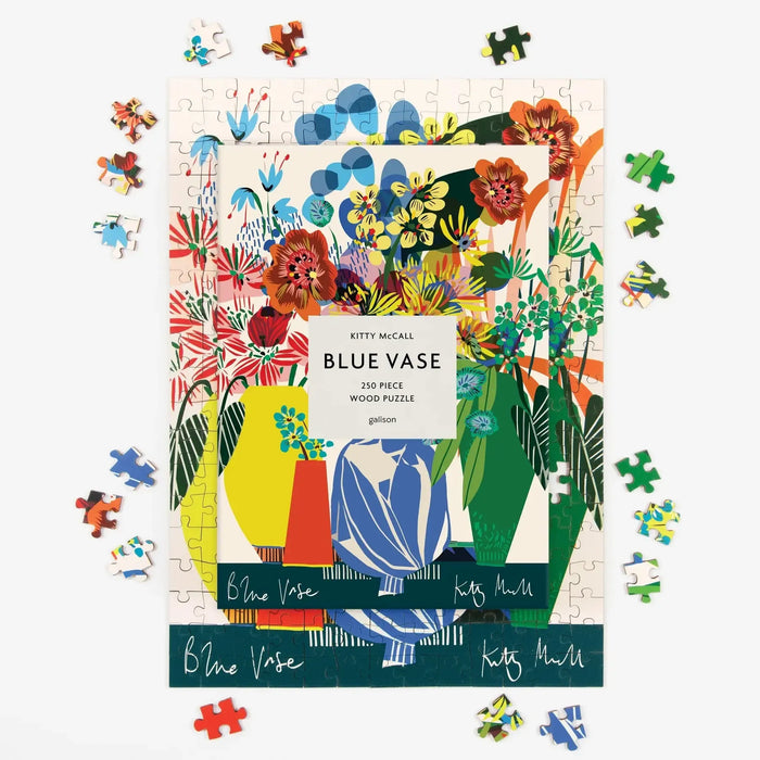 Blue Vase by Kitty McCall 250 Piece Wood Jigsaw Puzzle Galison - for just $29.99! 