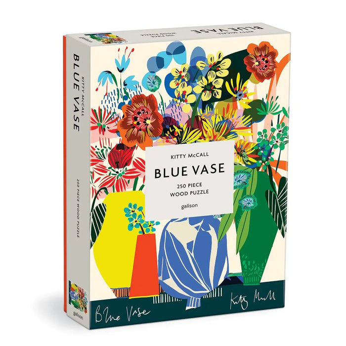 Blue Vase by Kitty McCall 250 Piece Wood Jigsaw Puzzle Galison - for just $29.99! 
