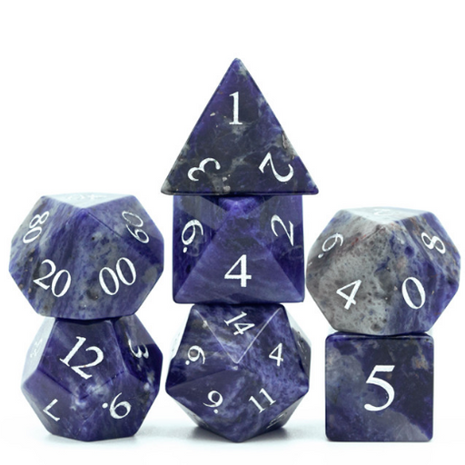 Blue-Vein - Gemstone Engraved RPG Dice Set - for just $94.99! 