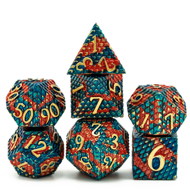 Dragon Scale: Blue Fire - Metal RPG Dice Set - for just $44.99! 