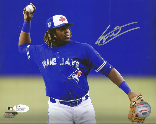 Vladimir Guerrero, Jr. Fielding Toronto Blue Jays Autographed MLB Baseball Photo - for just $109.99! 