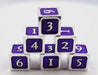 6 piece Metal D6's - Purple and Silver - for just $29.99! 