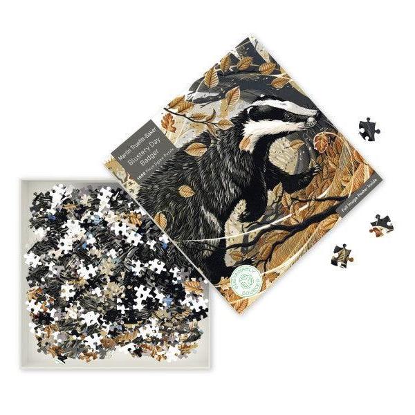Blustery Day Badger 1000 Piece Jigsaw Puzzle Flame Tree - for just $19.99! 