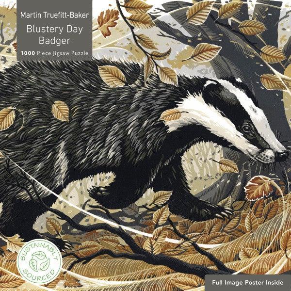 Blustery Day Badger 1000 Piece Jigsaw Puzzle Flame Tree - for just $19.99! 