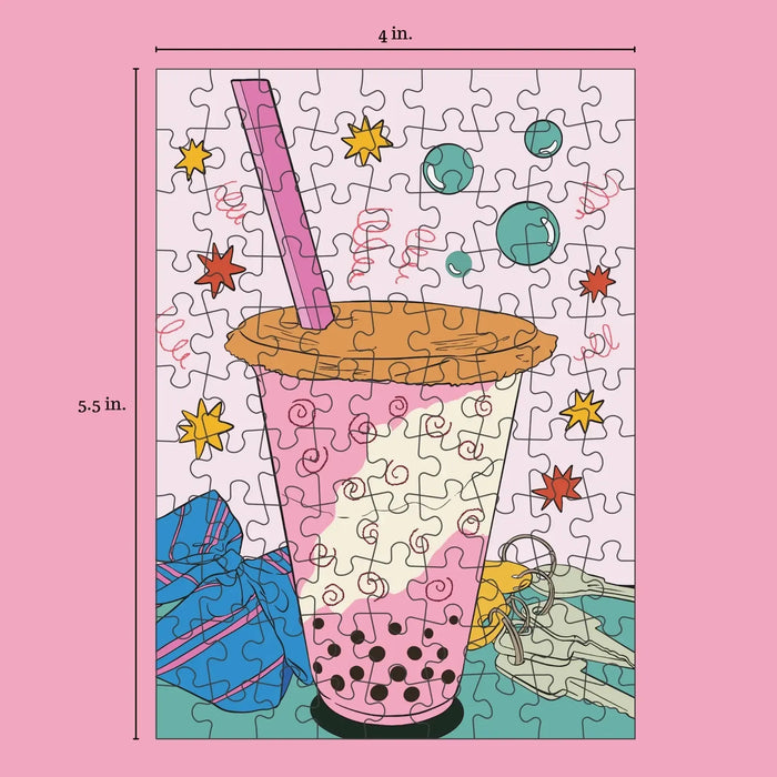 Boba Tea 99 Piece Mini Jigsaw Puzzle Puzzledly - for just $9.99! 
