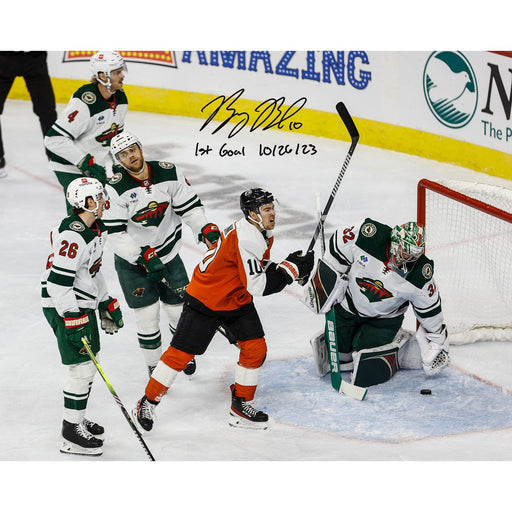 Bobby Brink First Career Goal Autographed Philadelphia Flyers 16" x 20" Photo with Date Inscription - Premium Autographed Hockey Photos - Just $69.99! Shop now at Retro Gaming of Denver