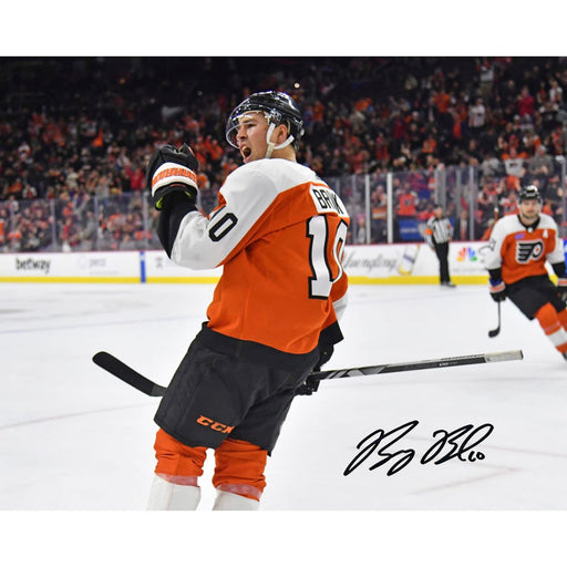 Bobby Brink Fist Pump Autographed Philadelphia Flyers 16" x 20" Hockey Photo - Premium Autographed Hockey Photos - Just $59.99! Shop now at Retro Gaming of Denver