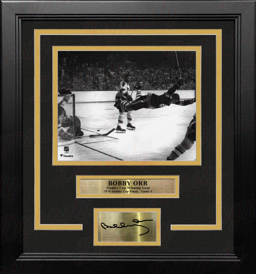 Bobby Orr Boston Bruins 1970 Stanley Cup Game-Winning Goal 8x10 Framed Photo with Engraved Autograph - for just $79.99! 