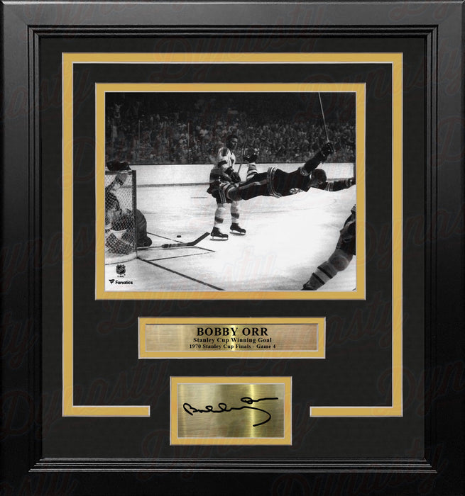 Bobby Orr Boston Bruins 1970 Stanley Cup Game-Winning Goal 8x10 Framed Photo with Engraved Autograph - for just $79.99! 