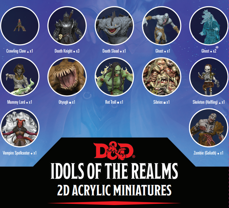 D&D: Idols of the Realms - Boneyard 2D Acrylic Miniatures - Set 1 - for just $15.99! 