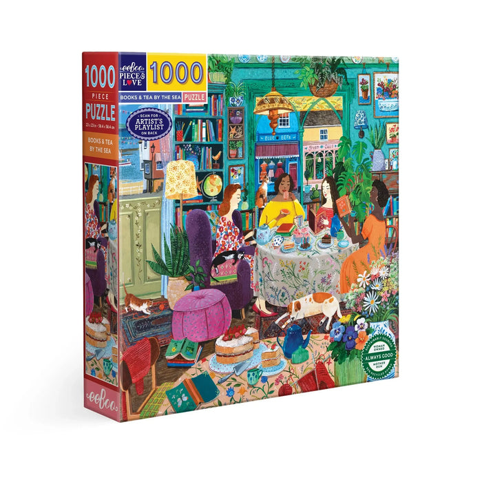 Books & Tea by the Sea 1000 Piece Jigsaw Puzzle eeBoo - for just $26.99! 