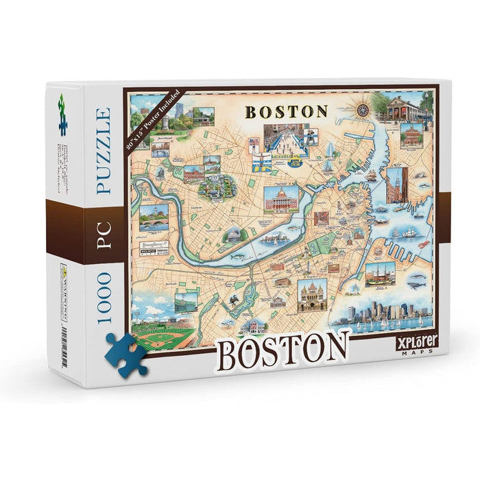 Boston 1000 Piece Jigsaw Puzzle Xplorer Maps - for just $24.99! 