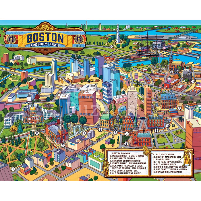Boston Freedom Trail 1000 Piece Jigsaw Puzzle Boardwalk - for just $23.99! 